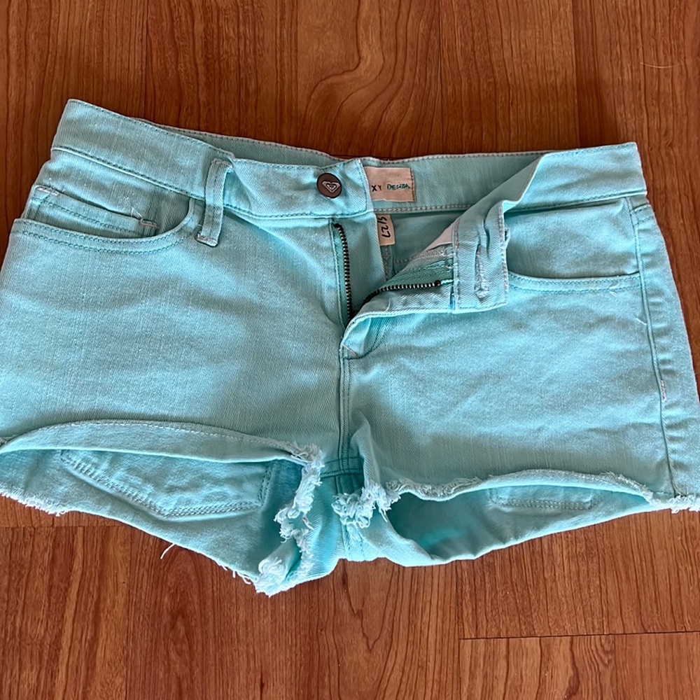 Roxy Turquoise Jean Shorts